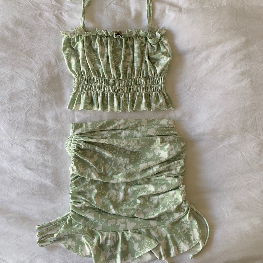 Two piece skirt and top set